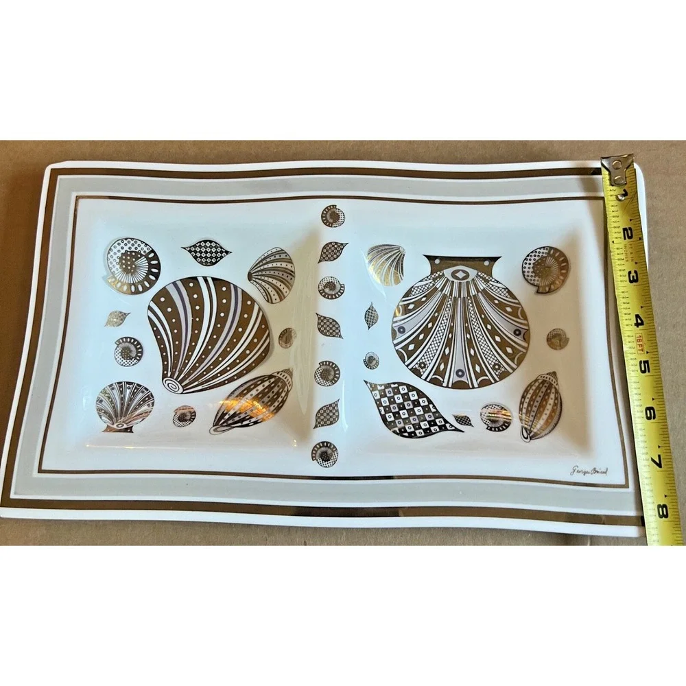 VTG Georges Briard Double Platter | Shell Design |‎ MCM Elegance